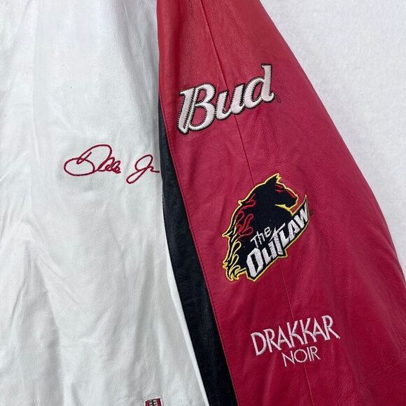 Nascar Dale Earnhardt Jr Jacket Men 2XL White Wilsons Leather Chase Authentics 8 - Picture 14 of 16